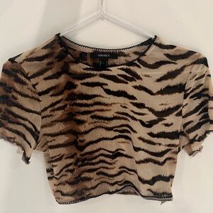 Vintage Cheetah Print Crop Top